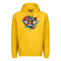 Lemon Football ball leopard glitter Premium Hoodie - HowdyJamesFarm