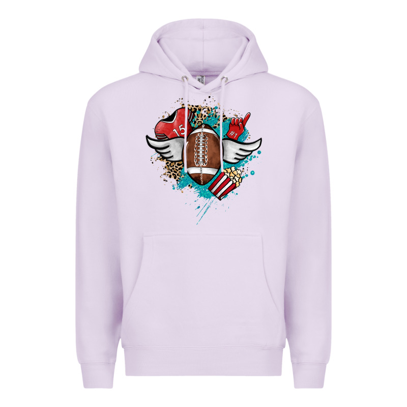 Football Ball Leopard Glitter Premium Hoodie by HowdyJamesFarm | Teevron