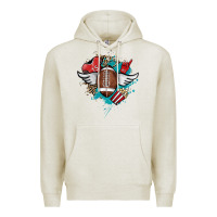 Oatmeal Heather Football ball leopard glitter Premium Hoodie - HowdyJamesFarm
