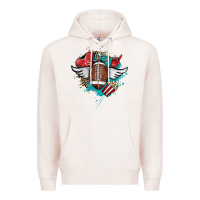 Pale Pink Football ball leopard glitter Premium Hoodie - HowdyJamesFarm