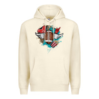 Sandshell Football ball leopard glitter Premium Hoodie - HowdyJamesFarm