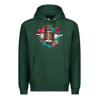 Sports Green Football ball leopard glitter Premium Hoodie - HowdyJamesFarm