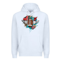 White Football ball leopard glitter Premium Hoodie - HowdyJamesFarm