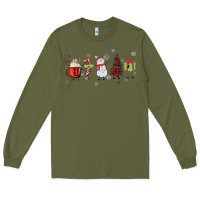 Army Green Cartoon Christmas Characters Long Sleeve Tee - MaliasSmallBusiness
