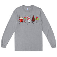 Heather Grey Cartoon Christmas Characters Long Sleeve Tee - MaliasSmallBusiness