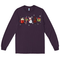 Plum Cartoon Christmas Characters Long Sleeve Tee - MaliasSmallBusiness