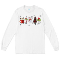 White Cartoon Christmas Characters Long Sleeve Tee - MaliasSmallBusiness