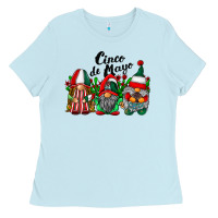 Baby Blue cinco de mayo mexican flag gnomes Ladies Tee - RacoonDesign