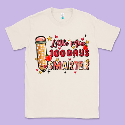 Little Miss 100 Days Smarter Classic Tee Designed By Maliassmallbusiness