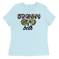 Baby Blue granny of both Ladies Tee - CowhideDigitalArt