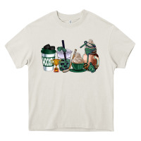 Cream hunter green hockey coffee cups Heavy Core Tee - AdoDesignShop