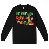 Black believe in christmas Long Sleeve Tee - MaliasSmallBusiness
