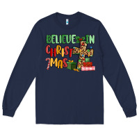 Navy believe in christmas Long Sleeve Tee - MaliasSmallBusiness