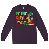 Plum believe in christmas Long Sleeve Tee - MaliasSmallBusiness