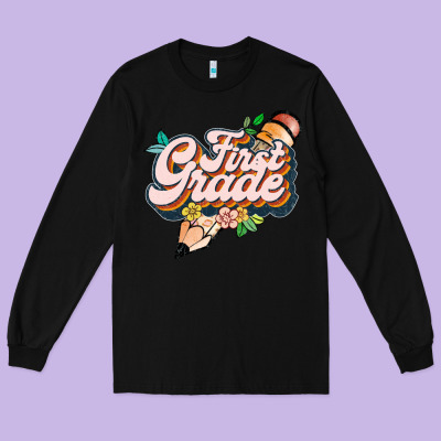 First Grade Long Sleeve Tee Designed By Jahusdesignshop