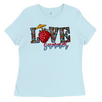 Baby Blue love summer Ladies Tee - CowhideDigitalArt