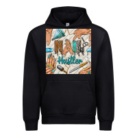 Hail Hustler And Nail Art Hands With Glitter Polish Seamless Pattern B Urban Hoodie | Teevron