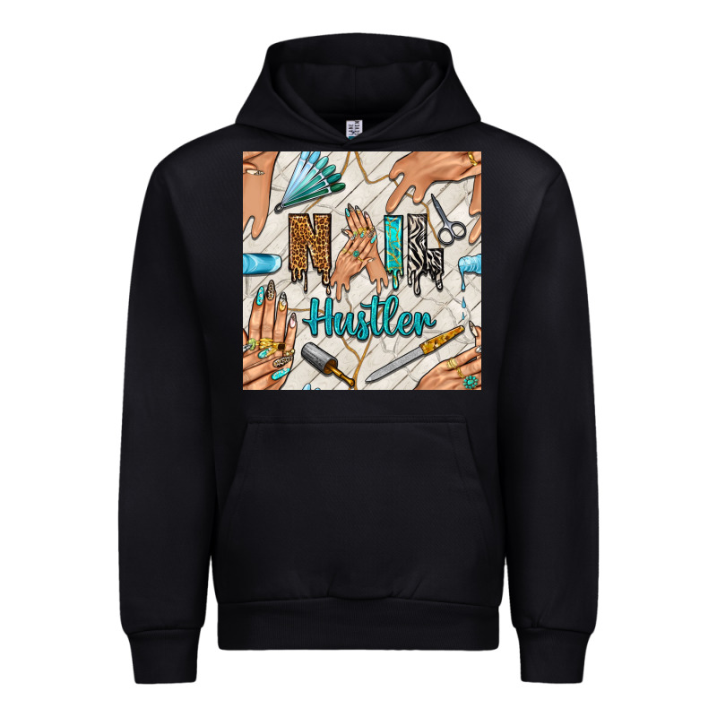 Hail Hustler And Nail Art Hands With Glitter Polish Seamless Pattern B Urban Hoodie by BundleAndBundleShop | Teevron