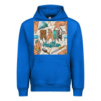 Cobalt hail hustler and nail art hands with glitter polish seamless pattern b Urban Hoodie - BundleAndBundleShop