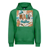 Emerald hail hustler and nail art hands with glitter polish seamless pattern b Urban Hoodie - BundleAndBundleShop