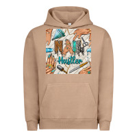 Pigment Burro hail hustler and nail art hands with glitter polish seamless pattern b Urban Hoodie - BundleAndBundleShop