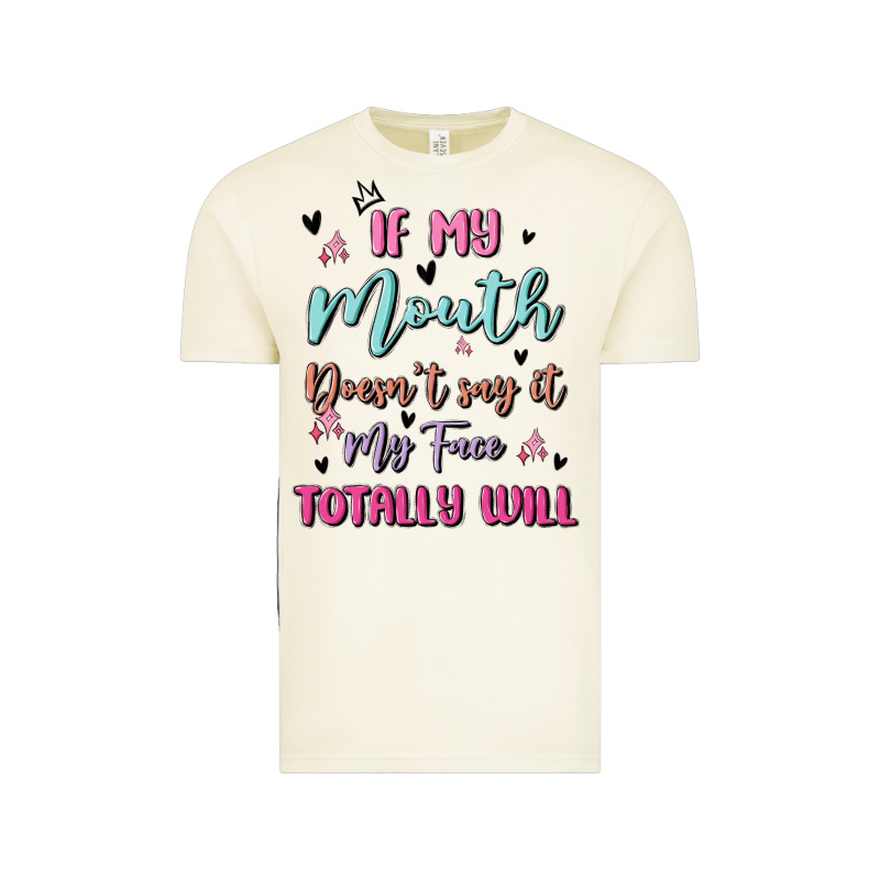 If My Mouth Doesn't Say It My Face Totally Will Vintage Tee by MaliasSmallBusiness | Teevron