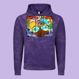 Coconut Drink With Sunglasses Vintage Hoodie Designed By Jasminsmagicworld