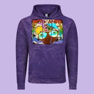 Coconut Drink With Sunglasses Vintage Hoodie Designed By Jasminsmagicworld