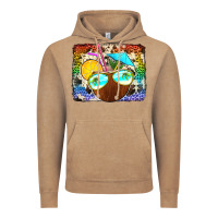 Vintage Coffee coconut drink with sunglasses Vintage Hoodie - Jasminsmagicworld