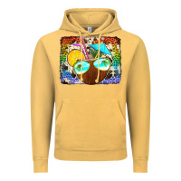 Vintage Mustard coconut drink with sunglasses Vintage Hoodie - Jasminsmagicworld