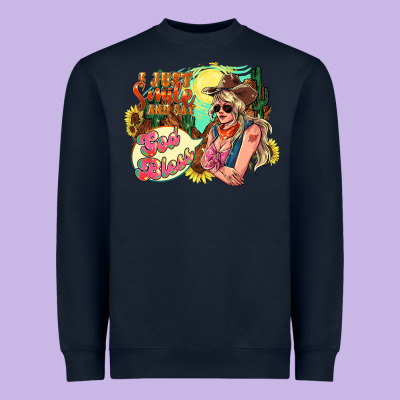 I Just Smile And Say God Bless Heavyweight Sweatshirt Designed By Nancycooperartshop