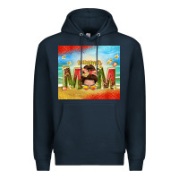 Navy summer mom Premium Hoodie - TumblerDesignByShophia