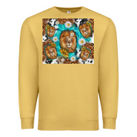Antique Gold lion with leopard and cowhide pattern Premium Sweatshirt - TumblerDesignByShophia