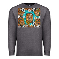 Charcoal Heather lion with leopard and cowhide pattern Premium Sweatshirt - TumblerDesignByShophia