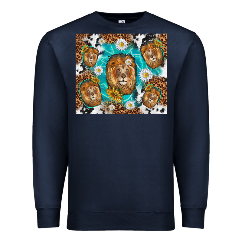 Lion With Leopard And Cowhide Pattern Premium Sweatshirt by TumblerDesignByShophia | Teevron