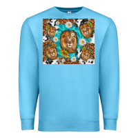 Ocean Blue lion with leopard and cowhide pattern Premium Sweatshirt - TumblerDesignByShophia