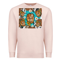 Pale Pink lion with leopard and cowhide pattern Premium Sweatshirt - TumblerDesignByShophia