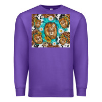 Purple lion with leopard and cowhide pattern Premium Sweatshirt - TumblerDesignByShophia