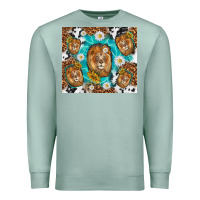 Seafoam lion with leopard and cowhide pattern Premium Sweatshirt - TumblerDesignByShophia
