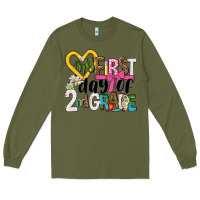 Army Green my first day of 2nd grade Long Sleeve Tee - NancyCooperArtShop