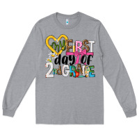 Heather Grey my first day of 2nd grade Long Sleeve Tee - NancyCooperArtShop