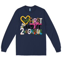 Navy my first day of 2nd grade Long Sleeve Tee - NancyCooperArtShop