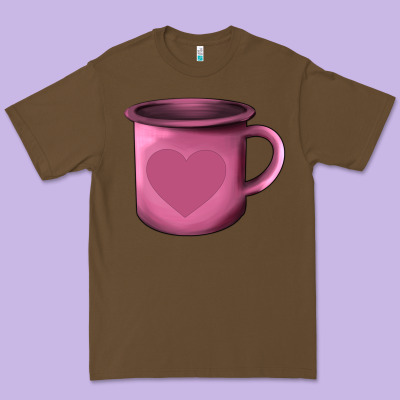 Valentine's Day Heart Mug Premium Tee Designed By Adodesignshop