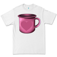 White Valentine's Day heart mug Premium Tee - AdoDesignShop