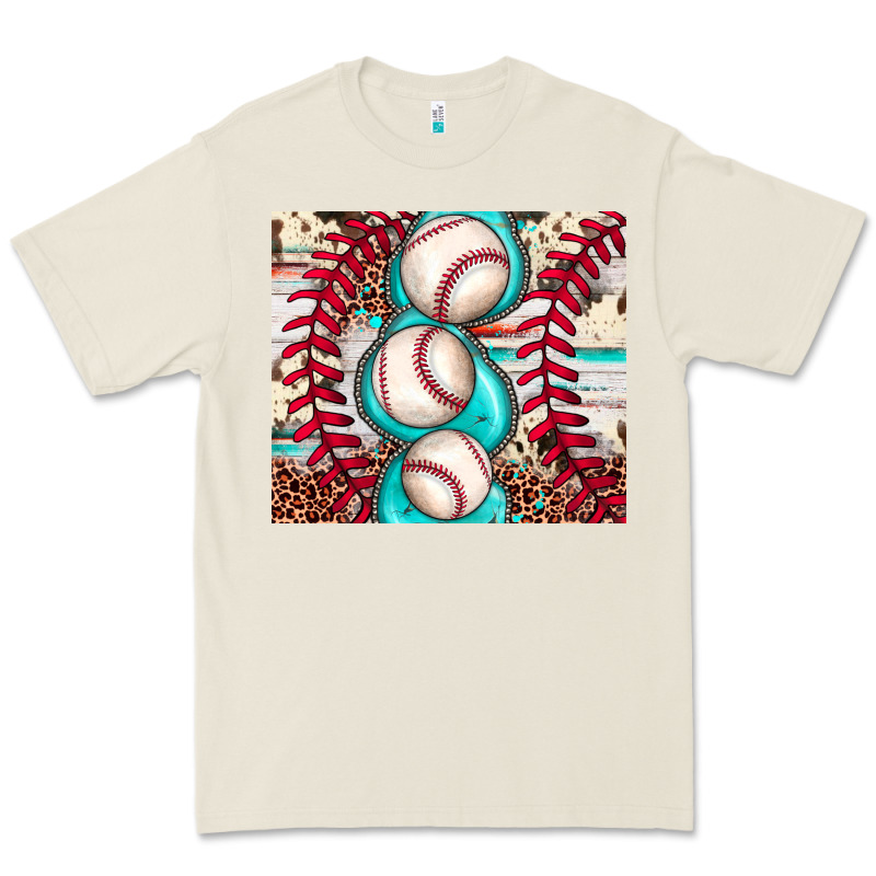 Baseball Leopard Cowhide Turquoise Premium Tee by JahusDesignShop | Teevron