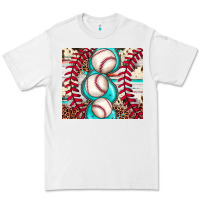 White baseball leopard cowhide turquoise Premium Tee - JahusDesignShop