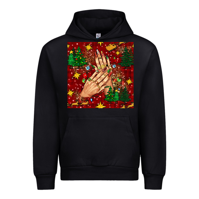 Christmas Nails And Trees With Leopard And Plaid Seamless Pattern Bbs Urban Hoodie by BundleAndBundleShop | Teevron