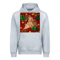 Heather Grey christmas nails and trees with leopard and plaid seamless pattern bbs Urban Hoodie - BundleAndBundleShop