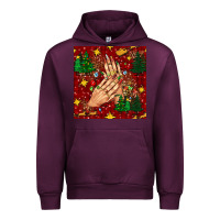 Mauve Wine christmas nails and trees with leopard and plaid seamless pattern bbs Urban Hoodie - BundleAndBundleShop