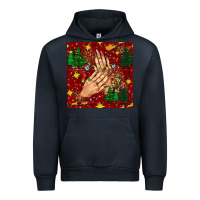 Navy christmas nails and trees with leopard and plaid seamless pattern bbs Urban Hoodie - BundleAndBundleShop